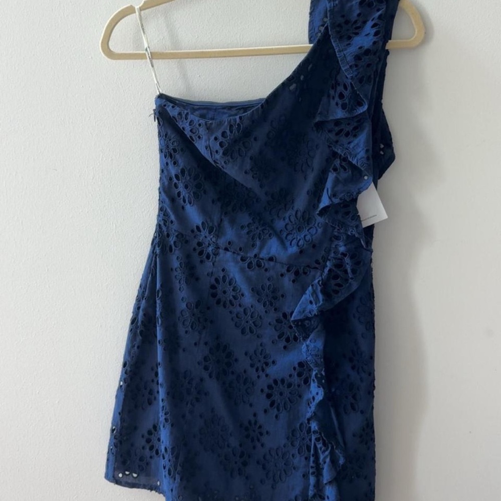 Lovers + Friends Blue One Shoulder Sheath Dress